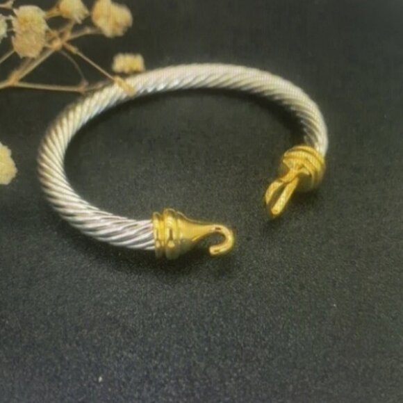 David Yurman Modern Twist Silver & Gold Bracelet - Picture 3 of 6